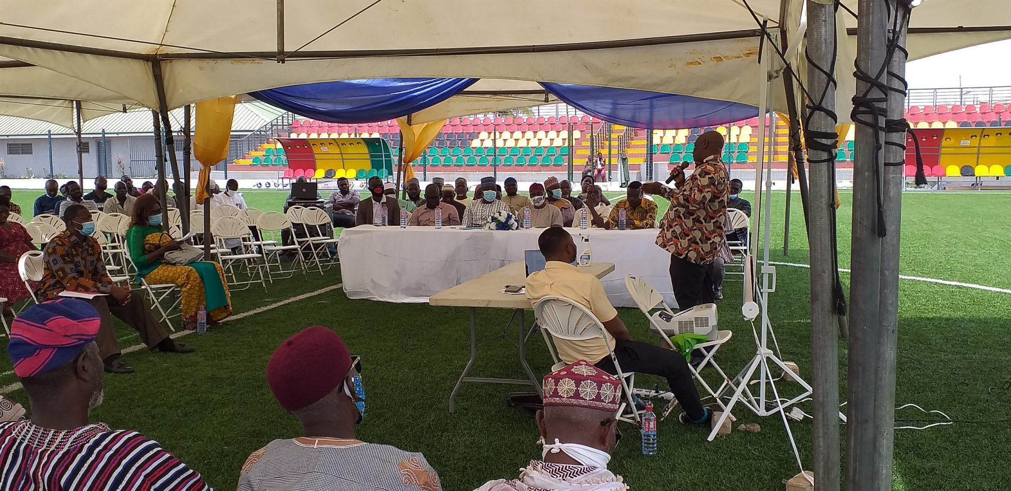 Dr Richard Bayitse addresses attendees at community durbar
